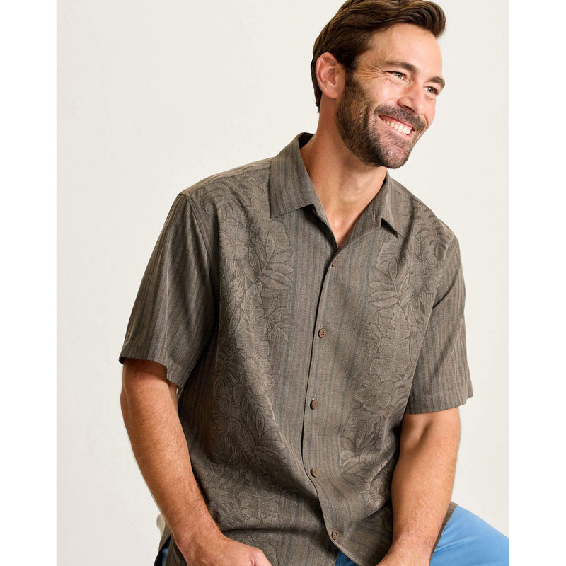 Tommy Bahama Men's Maui Border Silk Camp Shirt - Tapenade