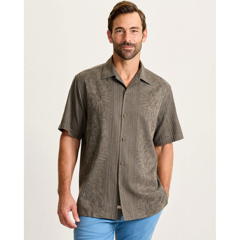Tommy Bahama Men's Maui Border Silk Camp Shirt - Tapenade
