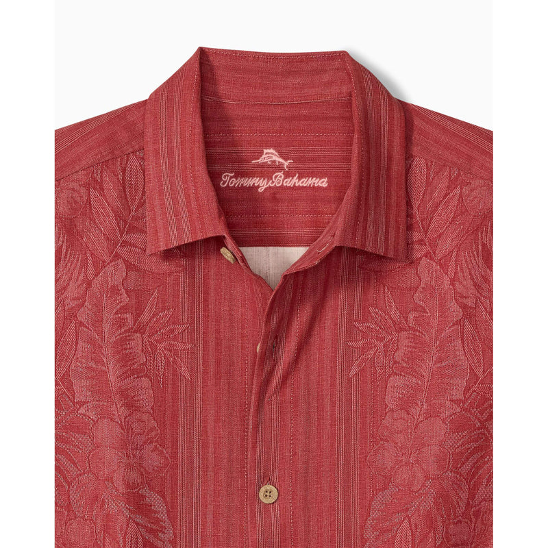 Tommy Bahama Men's Maui Border Silk Camp Shirt - Deep Havana