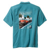 TBLV Tommy Bahama Mens Original Sample Grand Prix Camp Shirt - Dark Canal Blue