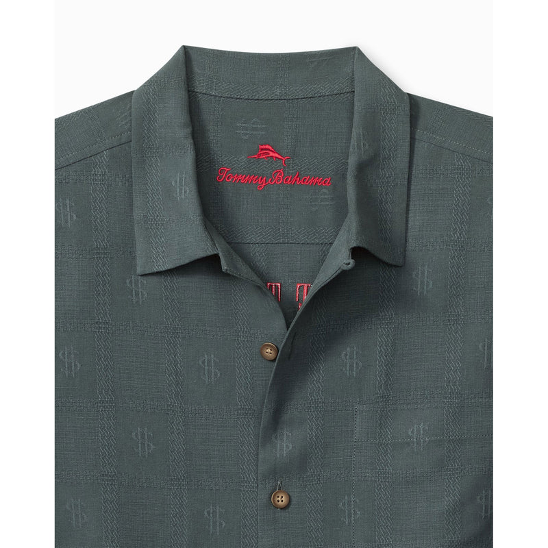 Tommy Bahama Men's Big & Tall King Of The Jungle Embroidered Silk Camp Shirt - Wire Rim