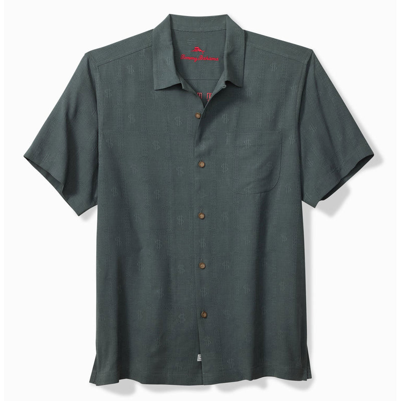 Tommy Bahama Men's Big & Tall King Of The Jungle Embroidered Silk Camp Shirt - Wire Rim