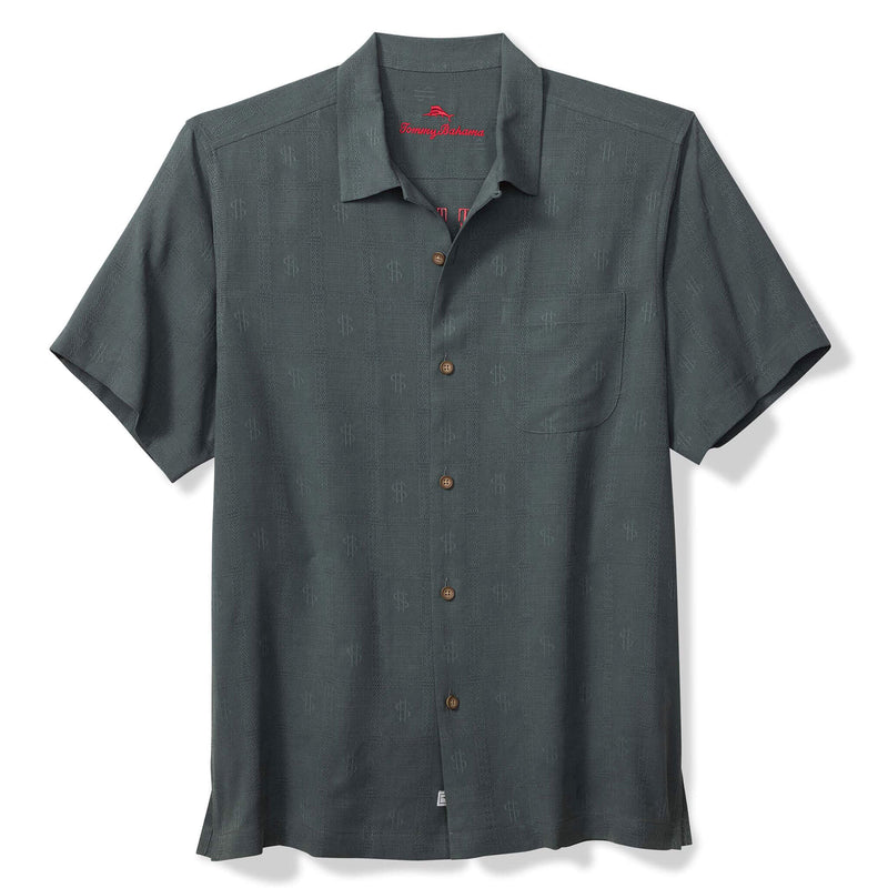 Tommy Bahama Men's King Of The Jungle Embroidered Silk Camp Shirt - Wire Rim