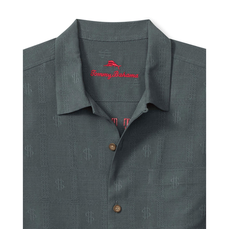 Tommy Bahama Men's King Of The Jungle Embroidered Silk Camp Shirt - Wire Rim