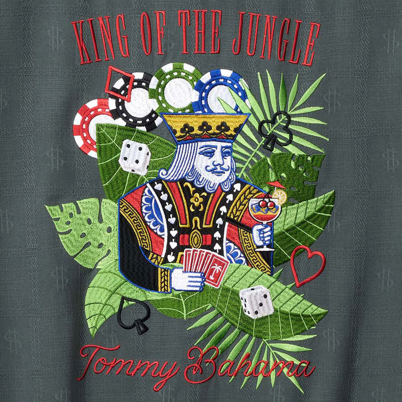 Tommy Bahama Men's King Of The Jungle Embroidered Silk Camp Shirt - Wire Rim