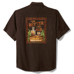 Tommy Bahama Men's I Get Better With Age Embroidered Silk Camp Shirt - Brandy