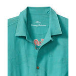 TBLV Tommy Bahama Mens Original Sample Meat Your Maker Camp Shirt - Aqua Aloha