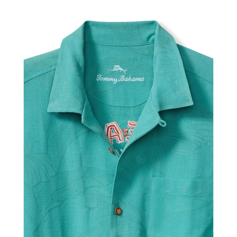 TBLV Tommy Bahama Mens Original Sample Meat Your Maker Camp Shirt - Aqua Aloha
