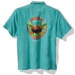 TBLV Tommy Bahama Mens Original Sample Meat Your Maker Camp Shirt - Aqua Aloha