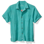 TBLV Tommy Bahama Mens Original Sample Meat Your Maker Camp Shirt - Aqua Aloha