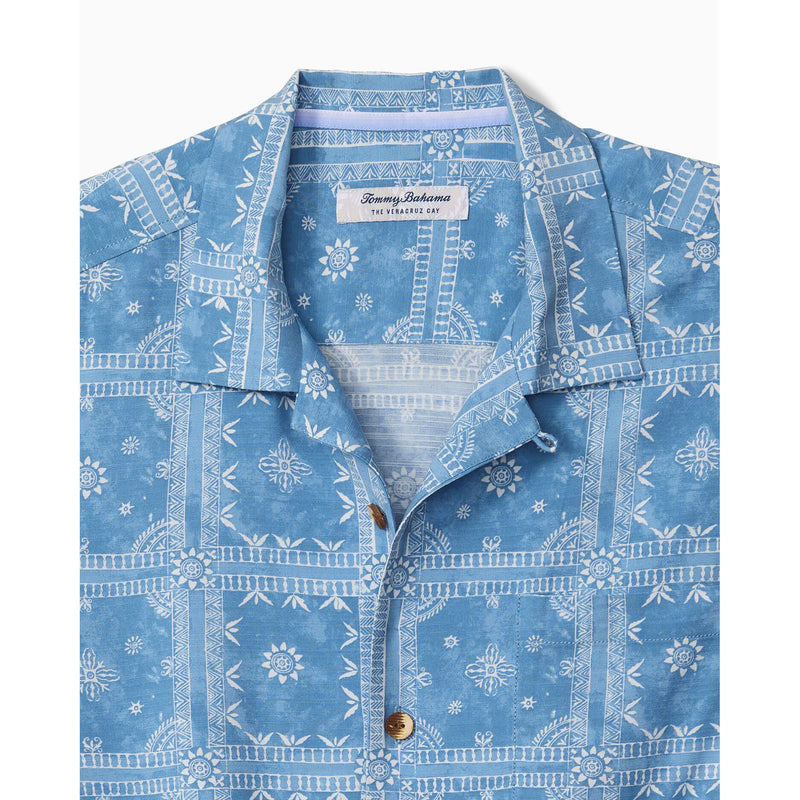 Tommy Bahama Men's Veracruz Cay Bandana Breeze Camp Shirt - Dusk Blue