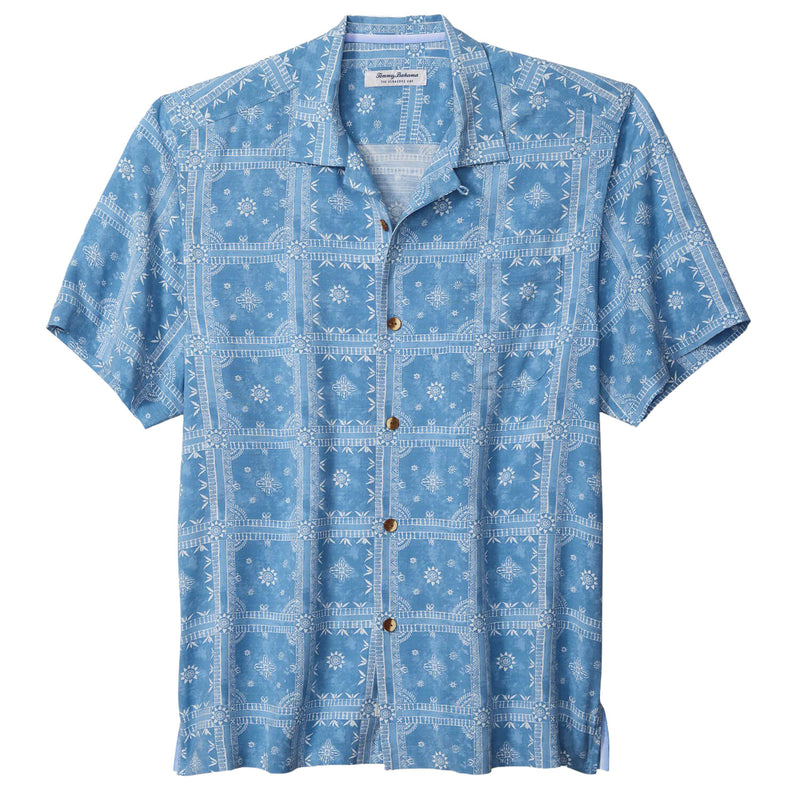 Tommy Bahama Men's Veracruz Cay Bandana Breeze Camp Shirt - Dusk Blue