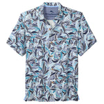 Tommy Bahama Men's Blue Lagoon Leaves Silk Camp Shirt - Dk Moonlight