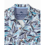 Tommy Bahama Men's Blue Lagoon Leaves Silk Camp Shirt - Dk Moonlight
