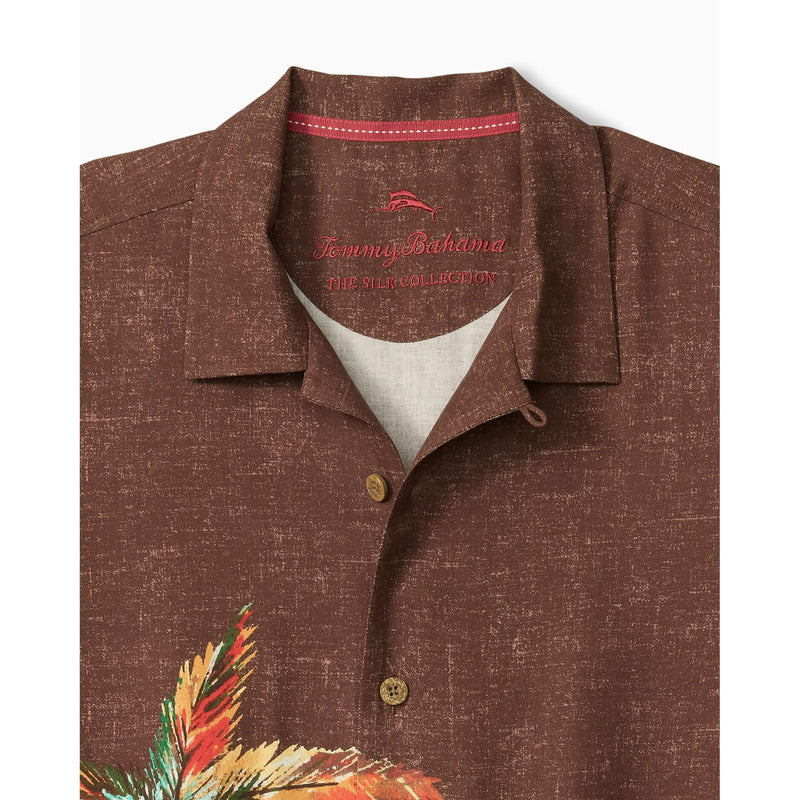 Tommy Bahama Men's Desert Palms Silk Camp Shirt - Spiced Clove