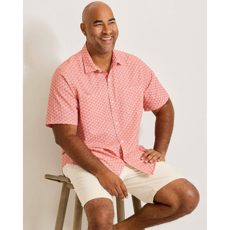 Tommy Bahama Men's Bahama Coast Tropic Geoscape Camp Shirt - Lt Havana