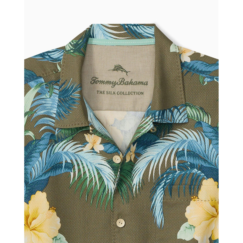 Tommy Bahama Men's Pineapple Petal Silk Camp Shirt - Blue Ash