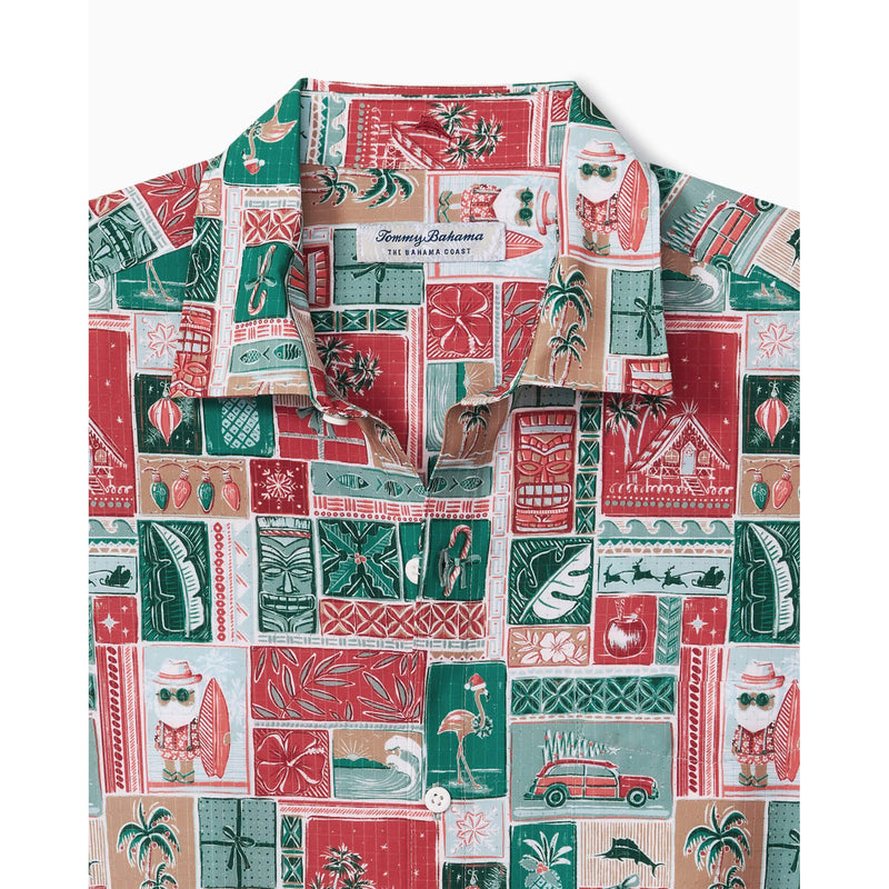 Tommy Bahama Men's Bahama Coast Gift Wrap Christmas Camp Shirt - Havana