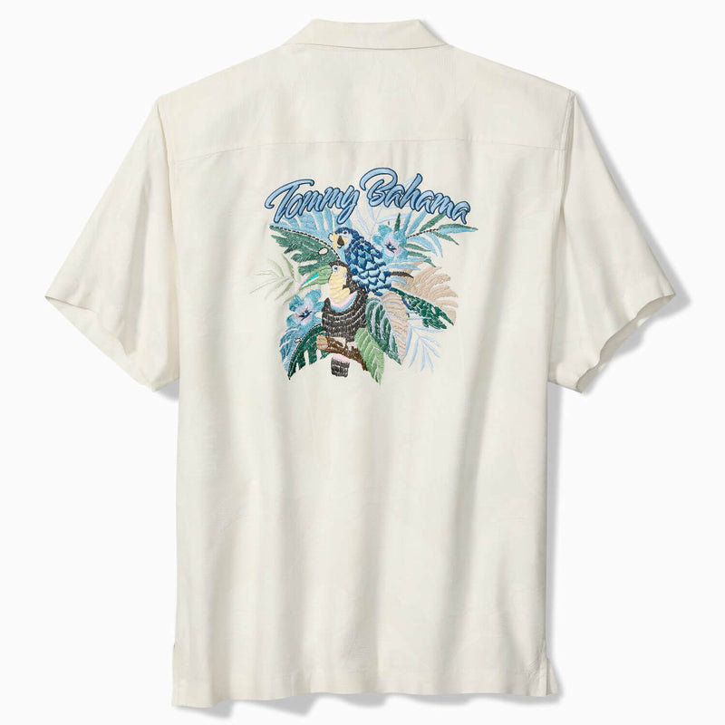 Tommy Bahama Men's Toucantina Embroidered Silk Camp Shirt - Continental