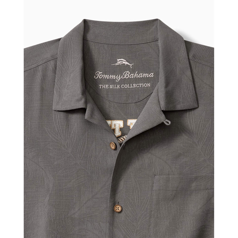 Tommy Bahama Men's Catch Of The Day Embroidered Silk Camp Shirt - Fog Grey