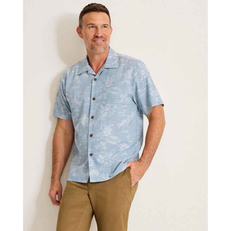 Tommy Bahama Men's Coastal Ease Palm Visions Camp Shirt - Stellar Sapphire