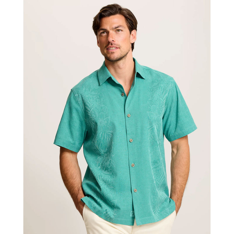Tommy Bahama Men's Kona Border Silk Camp Shirt - Bristol Blue
