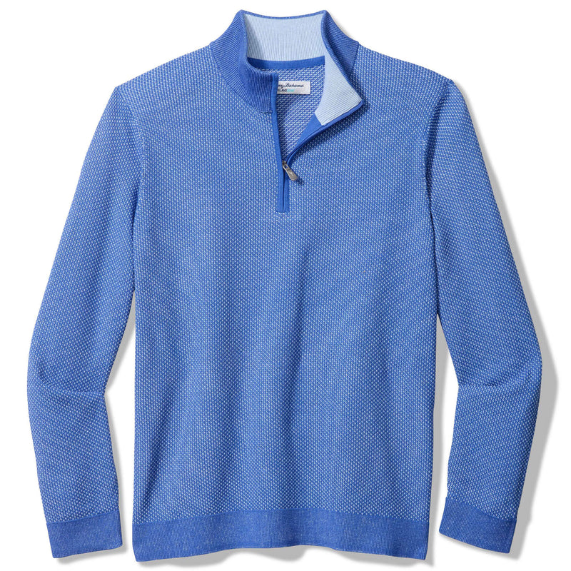 Tommy Bahama Men's IslandZone New Coolside Legend Half Zip Pullover Sweater - Mountain Bluebell