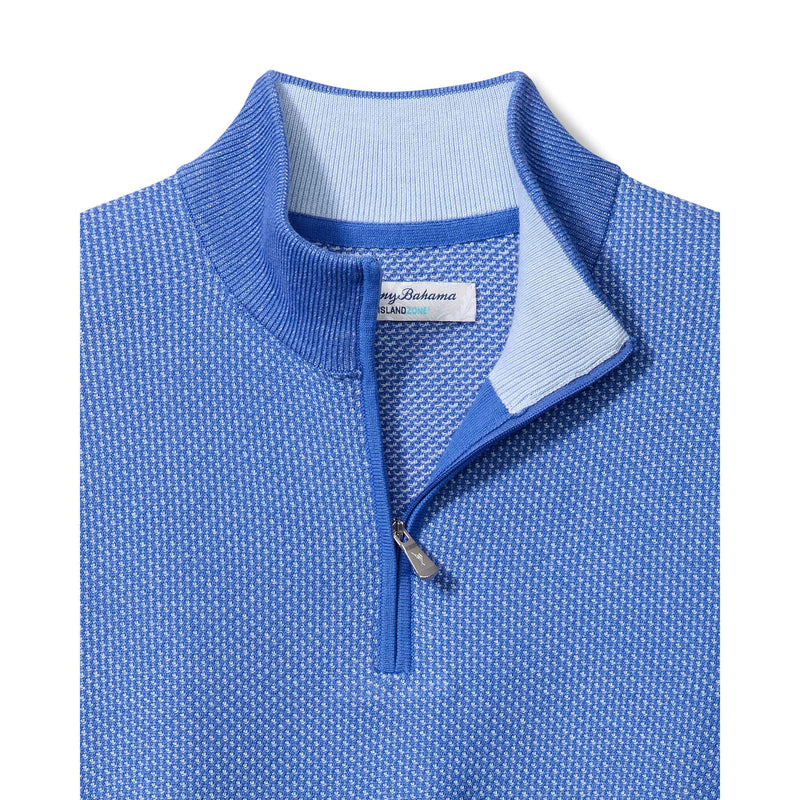 Tommy Bahama Men's IslandZone New Coolside Legend Half Zip Pullover Sweater - Mountain Bluebell