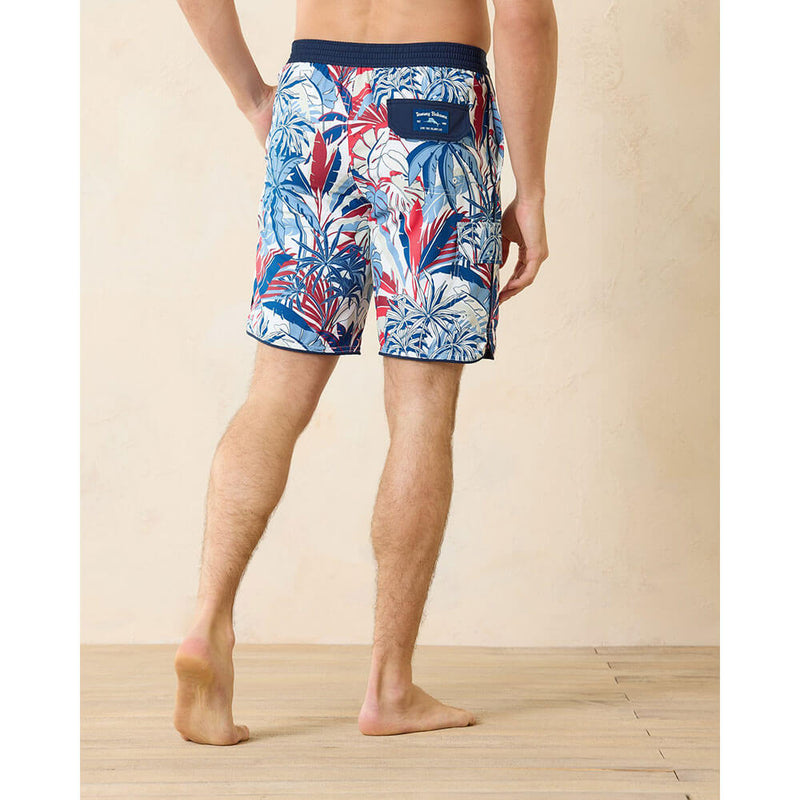 Tommy Bahama 9-Inch Baja Beachside Jungle Fronds Swim Trunks - Classic Blue