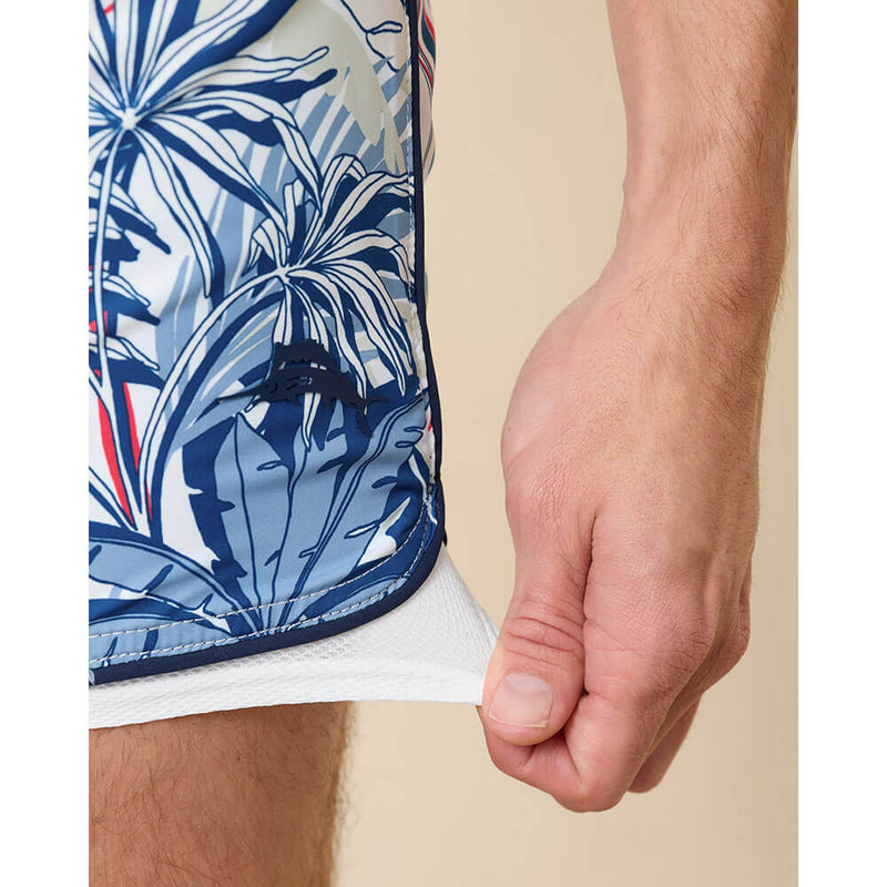 Tommy Bahama 9-Inch Baja Beachside Jungle Fronds Swim Trunks - Classic Blue