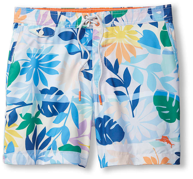 Tommy Bahama 6-Inch Rialto Luau Oasis Swim Trunks - Light Sky