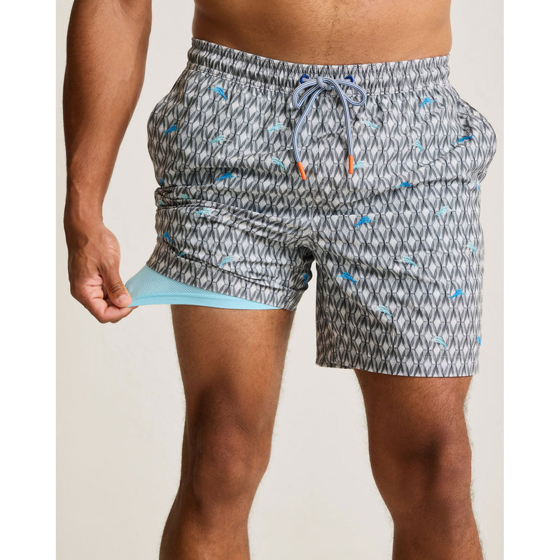 Tommy Bahama Men's 6-Inch Naples Tile Pool Geo Swim Trunks - Summer Grey