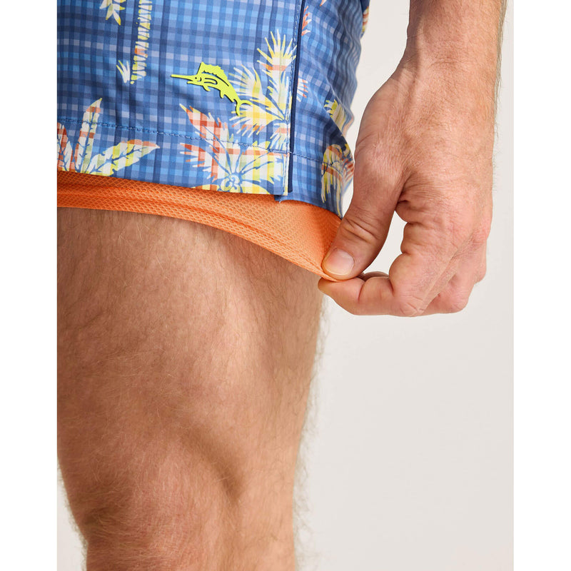Tommy Bahama Men's 6-Inch Naples Gingham Palms Swim Trunks - Regal Blue