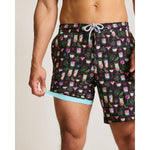 Tommy Bahama Men's 8-Inch Baja Colada Sunset Swim Trunks - Jet Black
