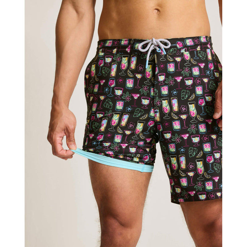Tommy Bahama Men's 8-Inch Baja Colada Sunset Swim Trunks - Jet Black