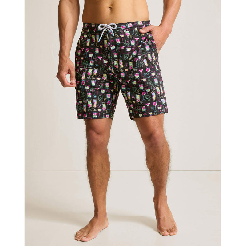 Tommy Bahama Men's 8-Inch Baja Colada Sunset Swim Trunks - Jet Black