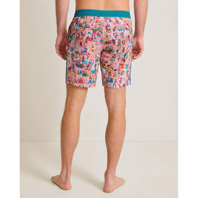 Tommy Bahama Men's 8-Inch Artist Series Baja Scenic To Believe It Swim Trunks - Beach Blossom