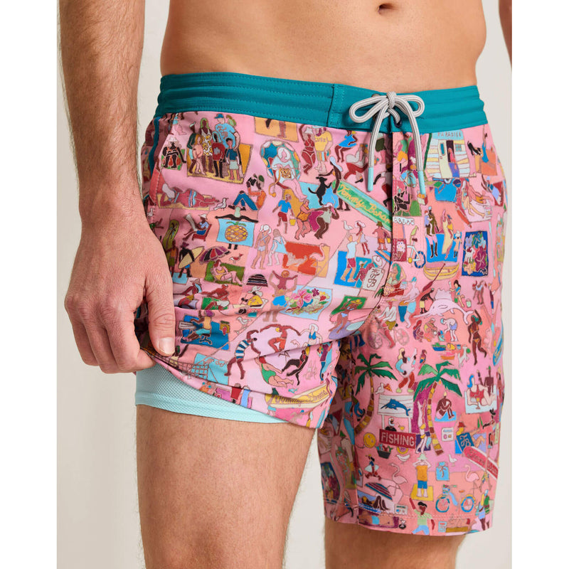 Tommy Bahama Men's 8-Inch Artist Series Baja Scenic To Believe It Swim Trunks - Beach Blossom