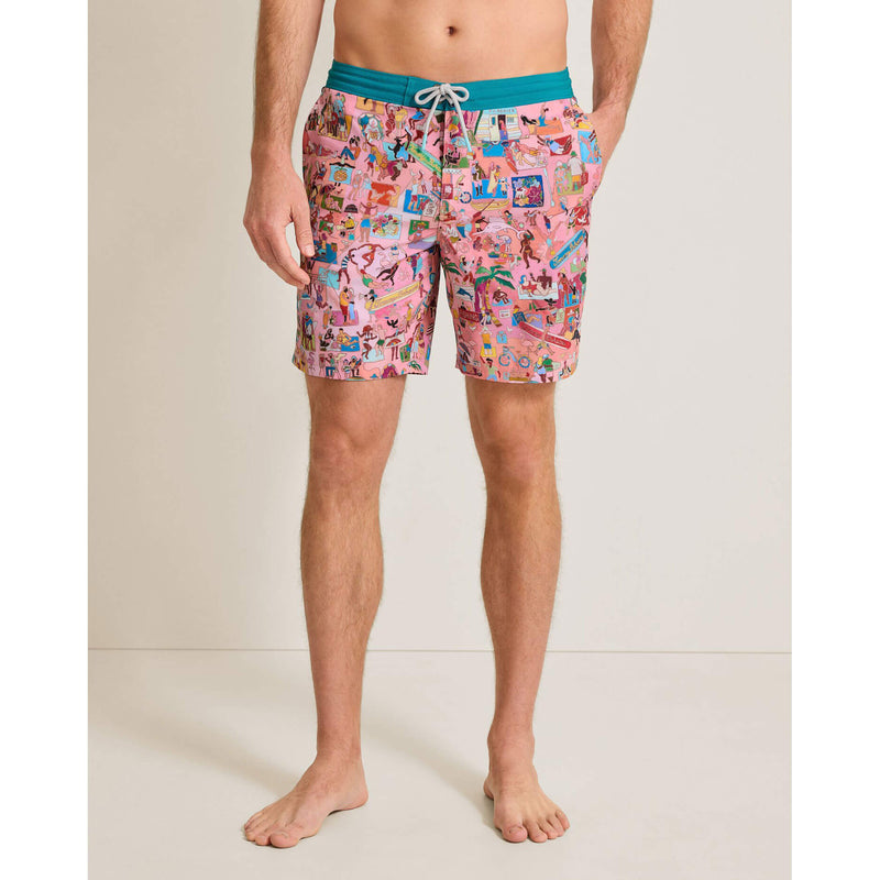 Tommy Bahama Men's 8-Inch Artist Series Baja Scenic To Believe It Swim Trunks - Beach Blossom