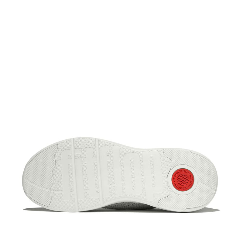 FitFlop Super-Q Knit Slip On Laced Sneakers - Arctic Grey / Silver
