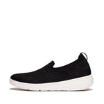 FitFlop Super-Q Knit Slip On Shoes - Black