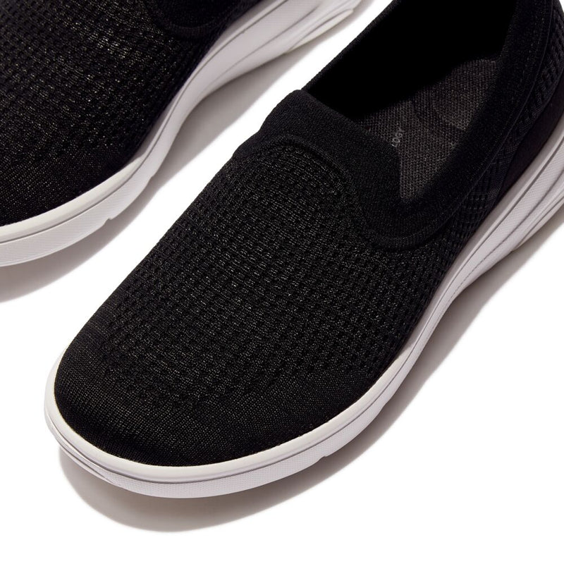 FitFlop Super-Q Knit Slip On Shoes - Black