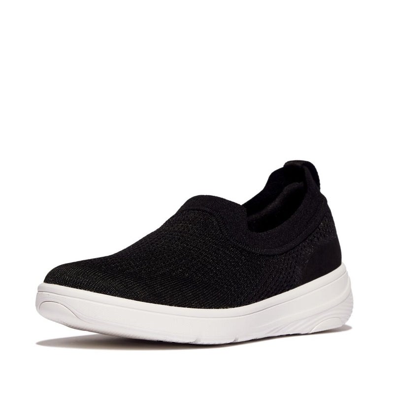 FitFlop Super-Q Knit Slip On Shoes - Black