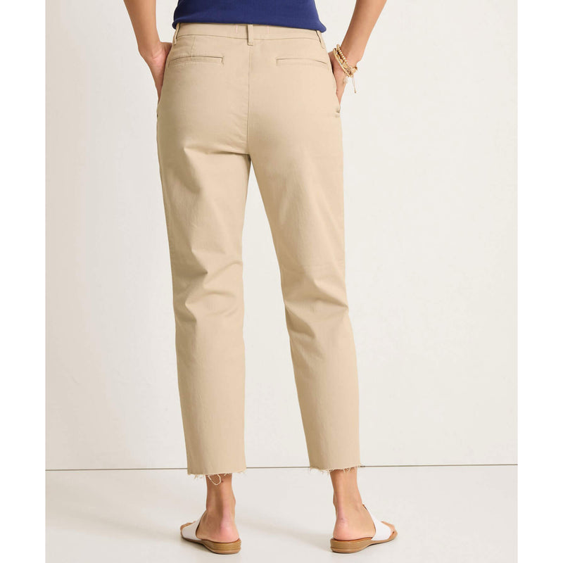 Tommy Bahama Women's Raw Edge Crop Chino Pants - Khaki Sand