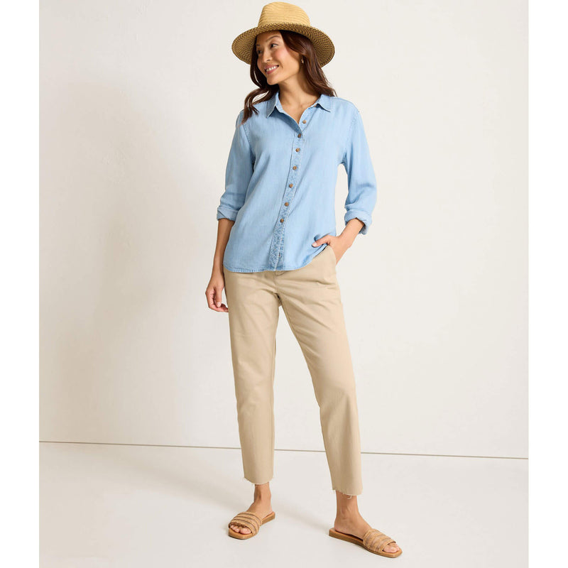 Tommy Bahama Women's Raw Edge Crop Chino Pants - Khaki Sand