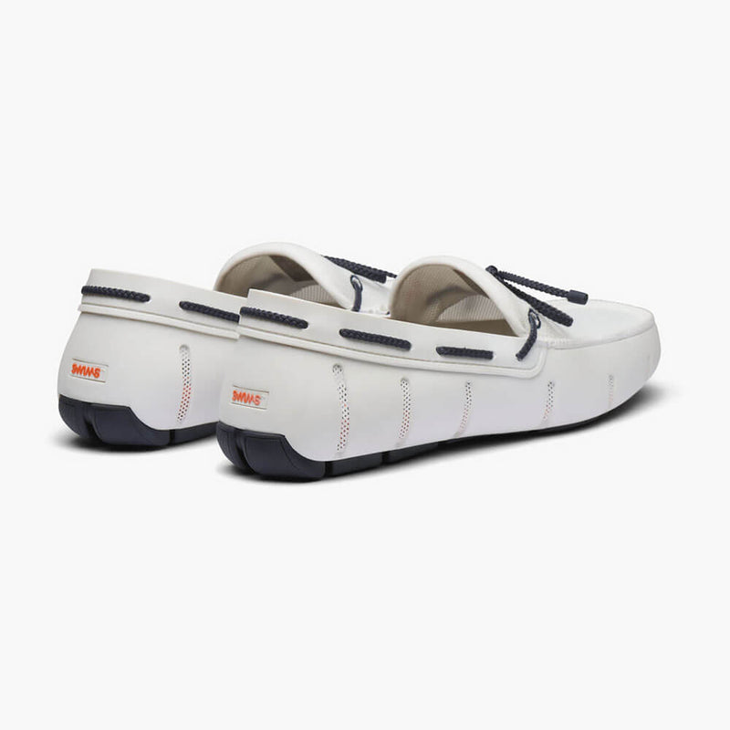 SWIMS Braided Lace Loafer - White/Navy