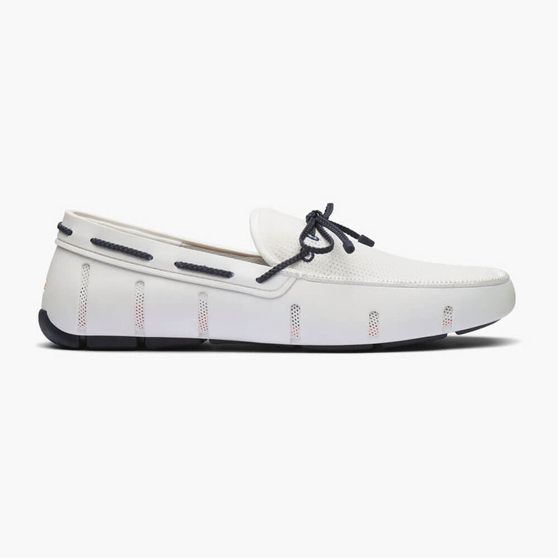 SWIMS Braided Lace Loafer - White/Navy
