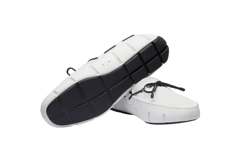 SWIMS Braided Lace Loafer - White/Navy