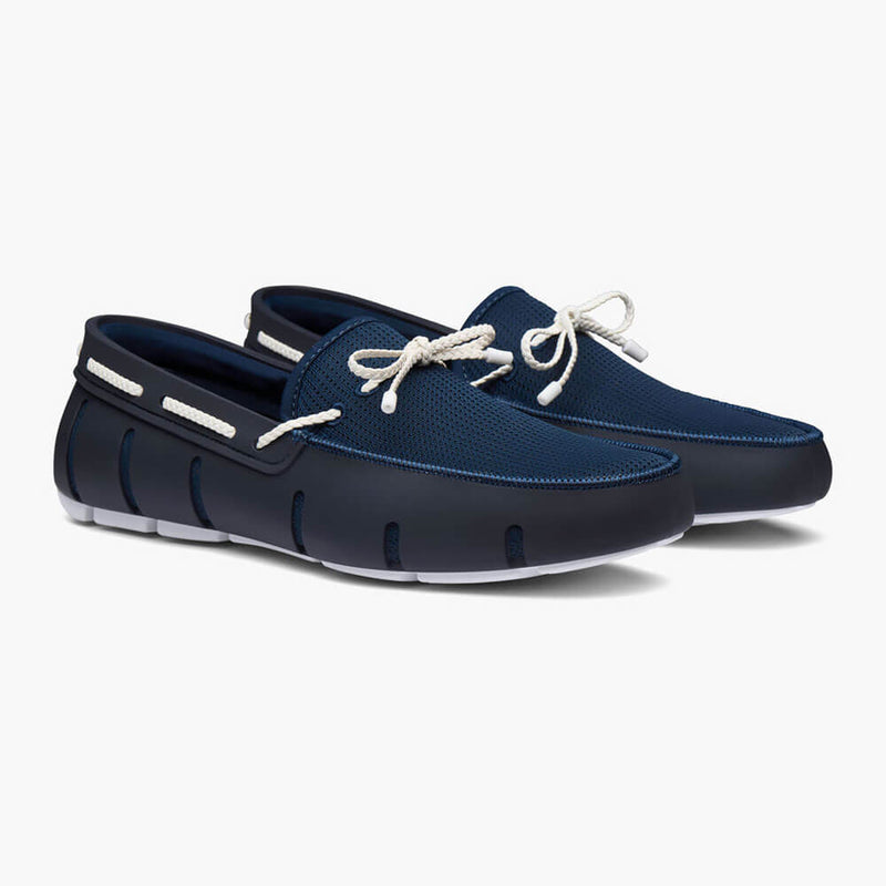 SWIMS Braided Lace Loafer - Navy/White*
