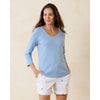 Tommy Bahama Women's Ashby Isles Rib 3/4 Sleeve Scoop T-Shirt - Light Sky Heathered*